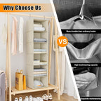 Hanging Closet Organizer, Easy Mount Foldable 6-Shelf Hanging Closet Wardrobe - Image 7