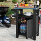 Keter Unity Small 40 Gallon Grill Prep Table and Storage Cart, Grey – BBQ Station with Wheels and Stainless Steel Top, Portable Serving Stand for Patio, Deck, and Backyard - Image 4