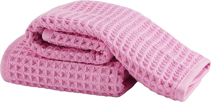 Microfiber Waffle Face Towels, 2 Pieces, Fast Drying, Lint Free 430 GSM by Unknown
