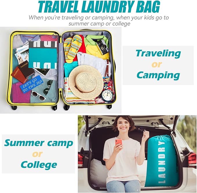 Laundry Bag, 2 Pack Travel Laundry Bags - Image 6
