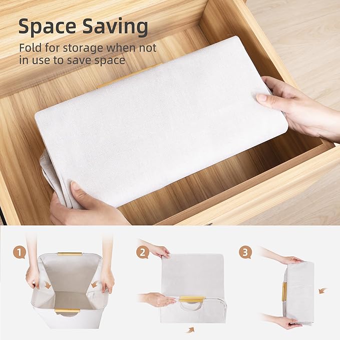 STORAGE MANIAC 2-Pack Large Laundry Hamper, 100L Collapsible Laundry Basket - Image 6