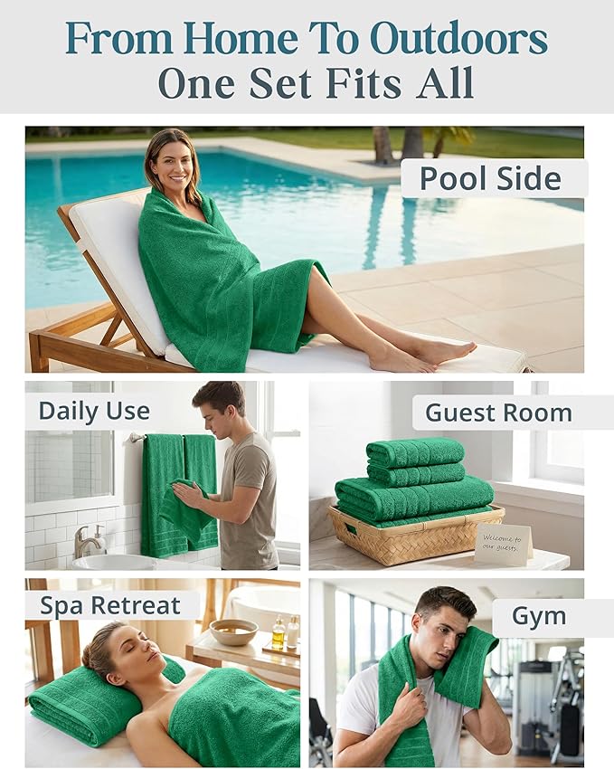 Casa Platino 100% Mercerized Cotton Bathroom Towel Set - Image 7