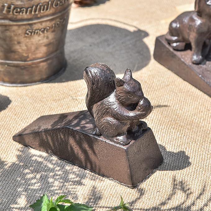 Sungmor Heavy Duty Cast Iron Squirrel Door Stops | Decorative Cute Animal - Image 5
