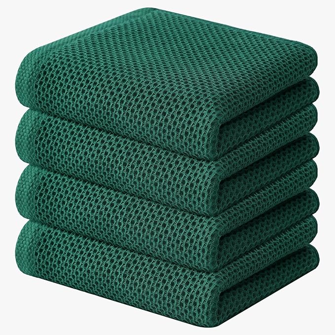 Kitinjoy 100% Cotton Waffle Weave Kitchen Hand Towels by Kitinjoy