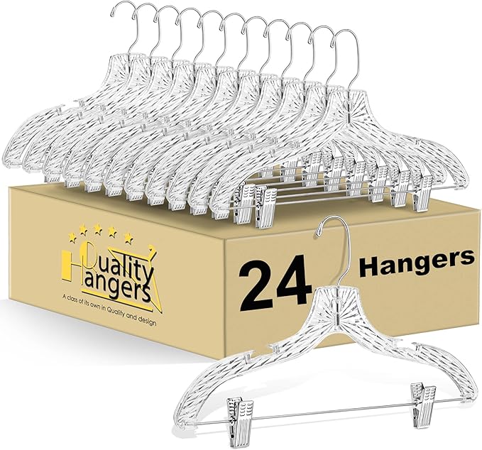Quality Clear Plastic Skirt Hangers by QualityHangers