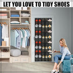 Windyun 40 Over the Door Shoe Organizer Large Breathable Mesh Pockets Hanging - Image 4