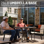 US Weight 26 Pound Umbrella Base - Cast Stone Outdoor Umbrella Stand - for Use with Umbrella Poles 1.3" to 1.8" - Designed to be Used with Patio Table - Bronze - Image 5