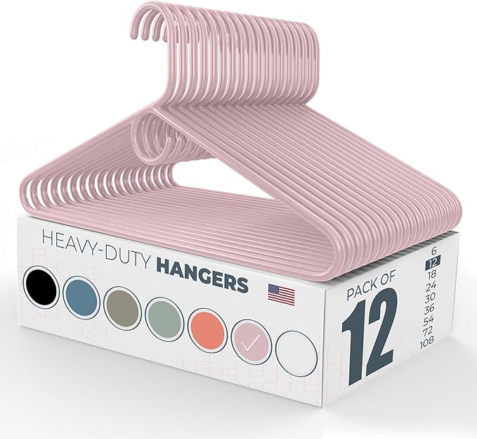 Neaties Heavy Duty Clothes Hangers 12 Pack – Made in The USA – 8lb Capacity by NeatiesHangers