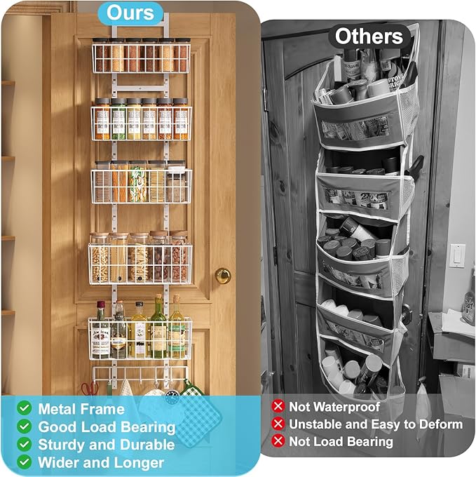 Adjustable Over The Door Organizer, Metal Hanging Door Organizer - Image 3