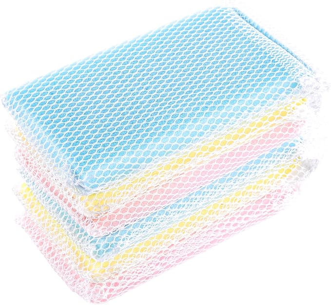 Multi-Purpose Mesh Net Kitchen Cleaning Dishwash Sponge Assorted Color Sponges by NuValu