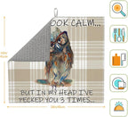 Funny Owl Dish Drying Mat for Kitchen Counter Cute Buffalo Plaid Drying Mat - Image 4