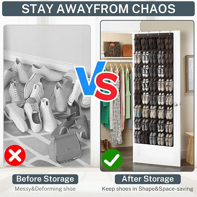 40-Pocket Over the Door Shoe Organizer - Image 5
