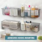 4 Set Hanging Wall Mount Storage Baskets - Image 6