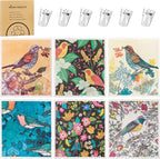 6 Pack Swedish Dishcloths for Kitchen, Swedish Rags Absorbent Retro Bird Dish by Needbrock