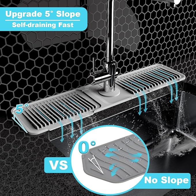 Folding sink splash guard behind faucet-faucet mat - Image 5