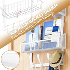 Over The Door Hooks Organizer, Coat Rack Over The Door Storage Hanger Towel Rack - Image 6