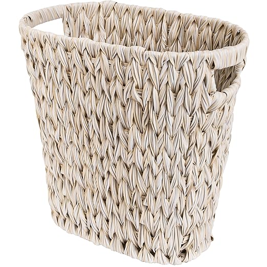 GRANNY SAYS Wicker Trash Can, Waterproof Bathroom Trash Can, Wicker Waste Basket by GRANNYSAYS