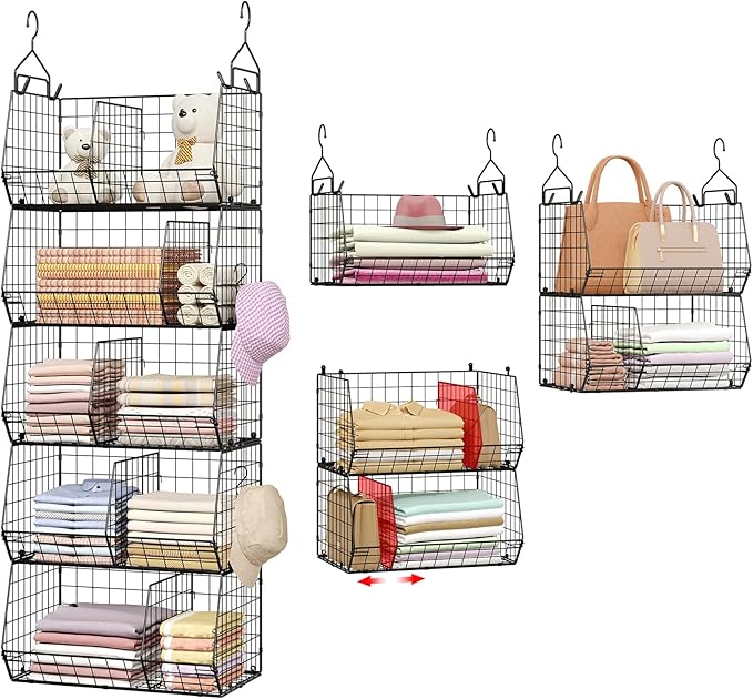 5 Tier Extra Large Closet Hanging Organizer by Jautokerdar