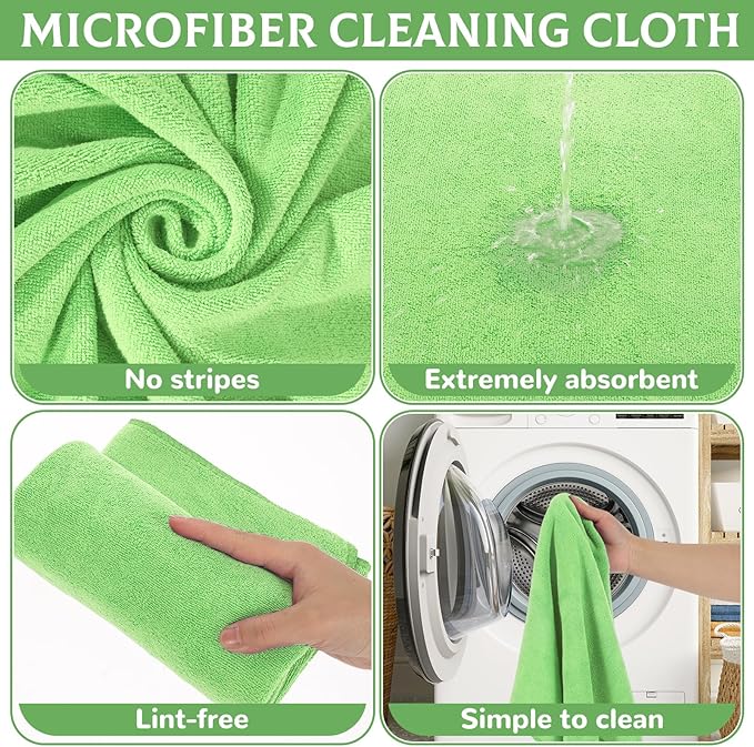 6 Pcs Extra Large Microfiber Cleaning Cloth Reusable Microfiber Towels Thick - Image 3