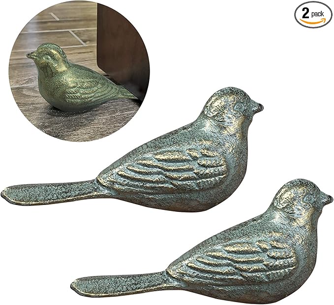 Door Stopper Security Floor Decorative Cute Bird Heavy Duty Cast Iron Door Stop by Livfodrm