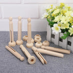 100 PCS Wood Doll Pins, Unfinished Doll Clothespins, Wood Clothespins and Stands - Image 3