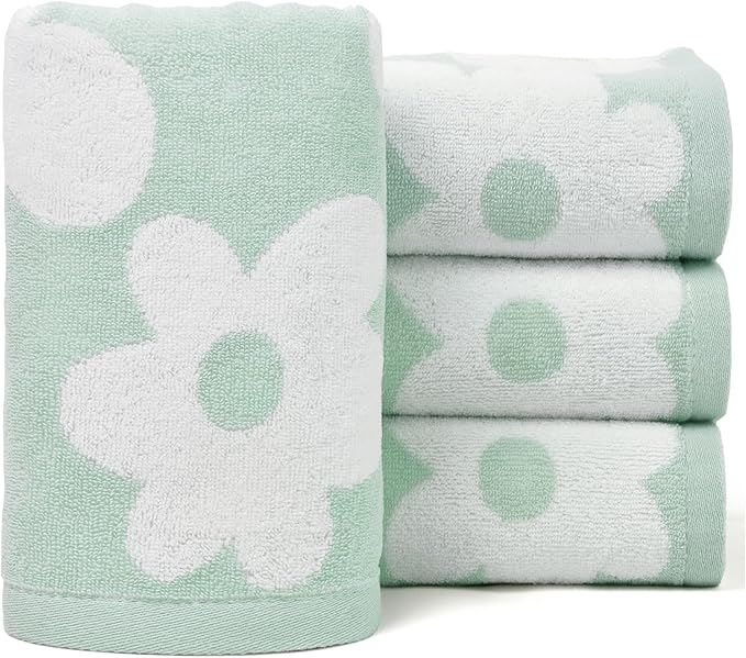 Jacquotha Floral Hand Towels Decorative Towel Set of 4, Bathroom & Kitchen & by Jacquotha