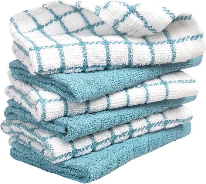 Bumble Premium Cotton Dish Cloths 12" x 12"| Aqua Design | 405 GSM | Highly - Image 6