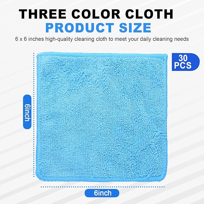 Tanlade Microfiber Cleaning Cloth 6"x6" Cleaning Rags Reasonable Kitchen Towels - Image 2