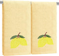 2 Pcs Lemon Hand Towels Lemon Yellow Bathroom Decor 14x29 Inch Embroidered 100% by SmoothNovelty