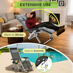 Suteck Zero Gravity Chair, Reclining Camping Lounge Chair w/Removable Cushion, Upgraded Lock and Cup Holder, Reclining Patio Chairs Folding Recliner for Indoor and Outdoor - Image 5