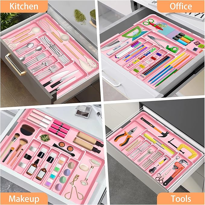 Silverware Organizer Expandable Kitchen Utensil Drawer Organizer Large BPA Free - Image 9
