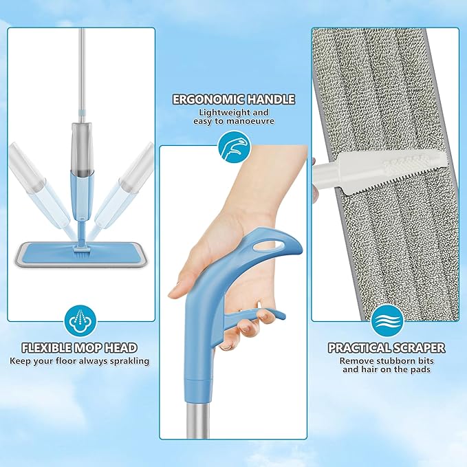 Spray Wet Mops for Hardwood Floor Cleaning: MEXERRIS Floor Mop - Image 4