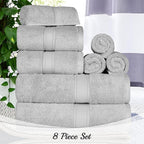 SUPERIOR Egyptian Cotton Pile 8 Piece Towel Set, Includes 2 Bath, 2 Hand - Image 3