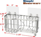Simple Houseware Stainless Steel 6 Slots Toothbrush Holder Adhesive Wall - Image 3