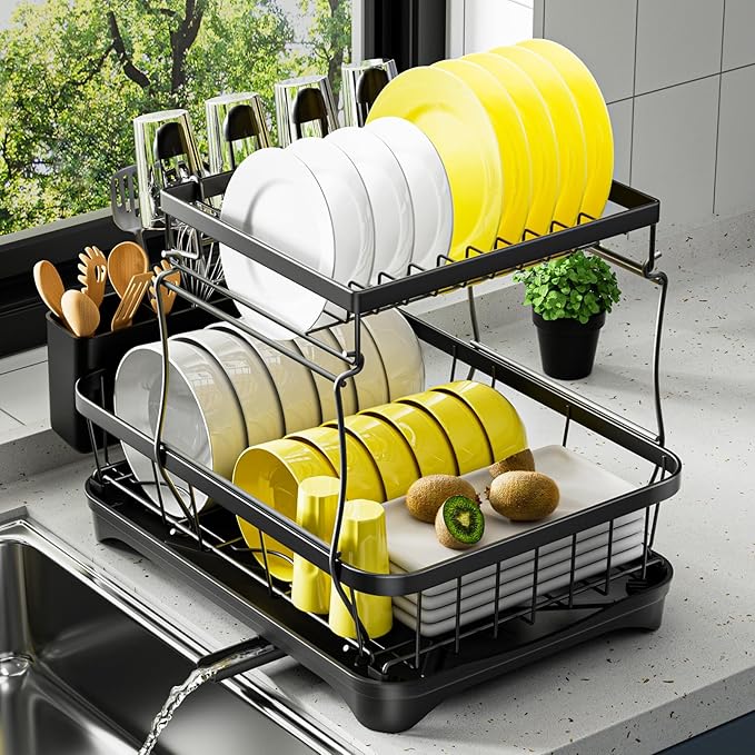Dish Drying Rack 2-Tier Dish Racks by Arshray
