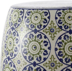 JONATHAN Y TBL1025A Lula 17.25" Suzani Ceramic Indoor/Outdoor Garden Stool, Blue/Green, Classic, Coastal, Bohemian, Traditional, Mediterranean, Cottage for Living Room, Garden, Outdoor, Home - Image 7