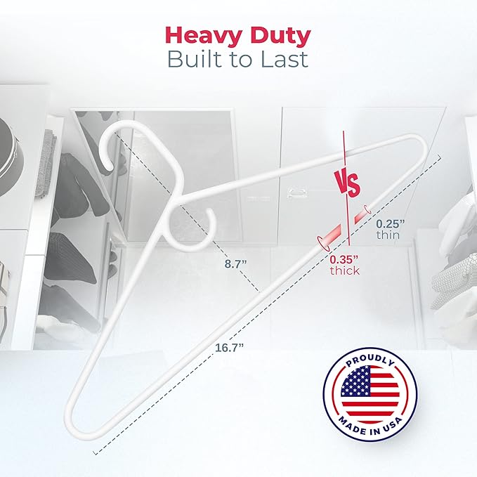 Neaties Heavy Duty Clothes Hangers 100 Pack – Made in The USA – 8lb Capacity - Image 2