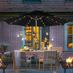 Blissun 9 ft Solar Umbrella, 32 LED Lighted Patio Umbrella, Table Market Umbrella, Outdoor Umbrella for Garden, Deck, Backyard, Pool and Beach (Black) - Image 7