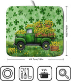 Holiday Truck Drying Dish Mat Green Lovely Clovers Decoration Cloth Dish Drain - Image 2