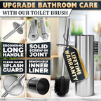 Silver Modern Toilet Brush and Holder Set - Image 4