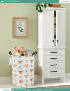 FANKANG Storage Basket, Nursery Hamper Canvas Laundry Basket Foldable - Image 4