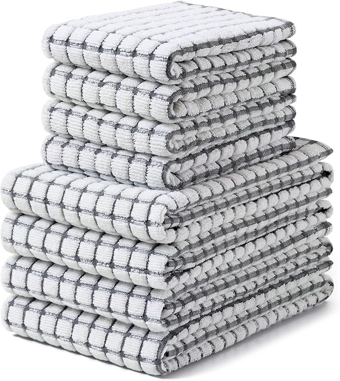 Homaxy Kitchen Towels and Dishcloths Set, 16 x 25 and 12 x 12 Inches, Super by Homaxy