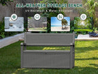 80 Gallon Outdoor Storage Box, Resin Patio Furniture with Armrest, Lockable Deck Box with Waterproof and UV Resistant for Patio Cushions, Garden Tools and Pool Supplies, Grey - Image 7