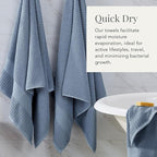 NY Loft 100% Cotton Hand Towel 6 Pack | Super Soft & Absorbent Quick-Dry Hand - Image 3