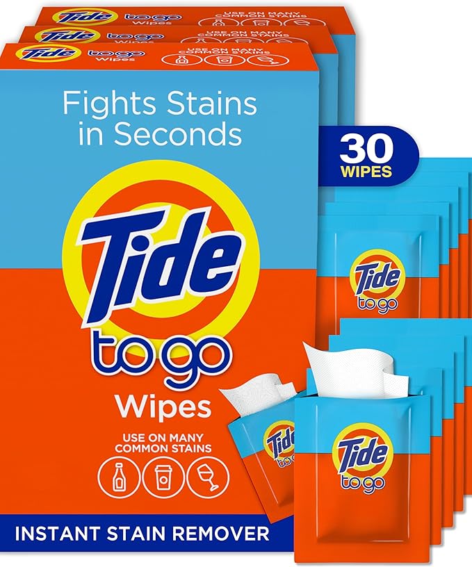 Tide To Go Stain Remover Wipes for Clothes, Instant Laundry Travel Stain & Spot by Tide