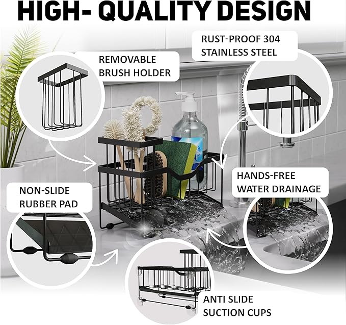 Small Kitchen Sink Caddy Organizer and sponge holder - Image 4