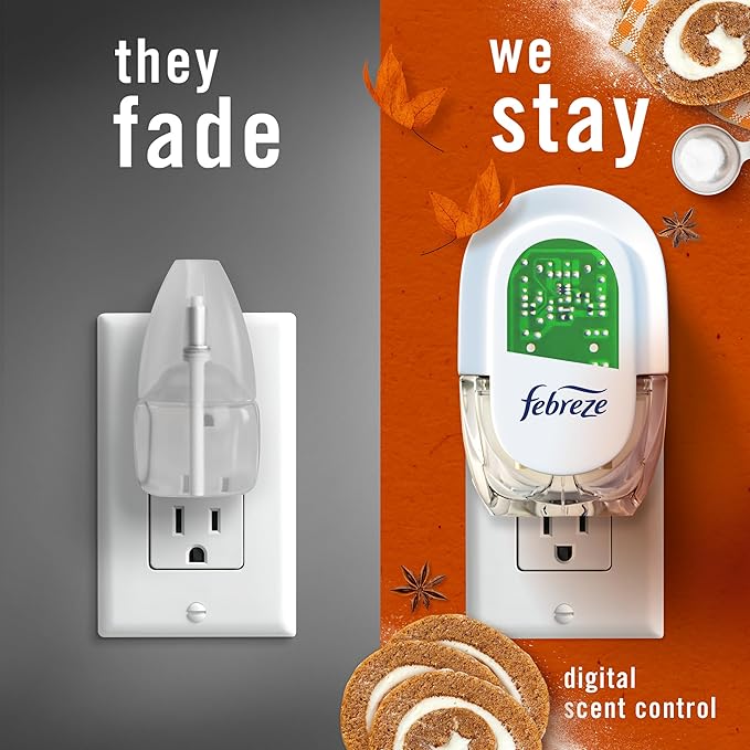 Febreze Plug In Air Freshener, Odor-Fighting Scented Oil Refill, Pumpkin Roll - Image 5