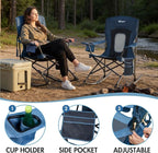 Portal Outdoor Rocking Chair Camping Folding Portable Rocker with Cup Holder Side Pocket Carry Bag, Support 350LBS (Mesh Blue) - Image 7