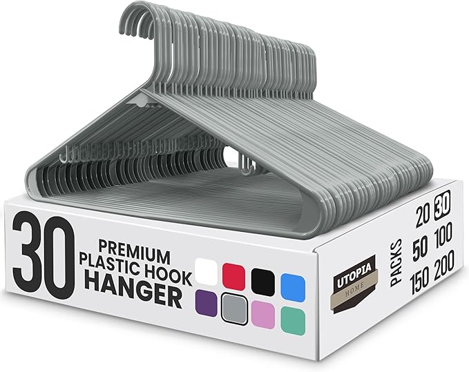 Utopia Home Plastic Hangers 30 Pack by UTOPIAHOME