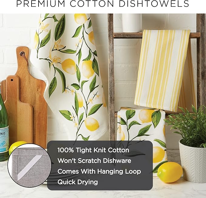 DII Cotton Dish Towel Set Damask Print - Image 7